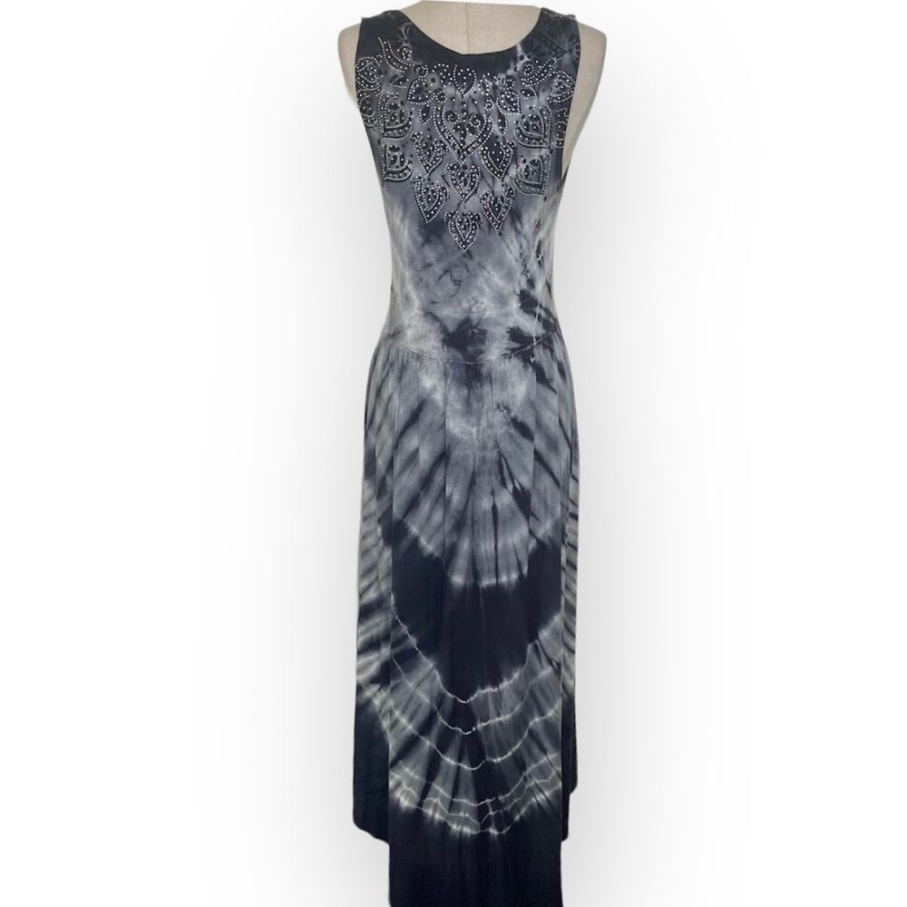 Vocal rhinestone hi low dress, ladies small gray tie dye graphic tank dress - Picture 4 of 11